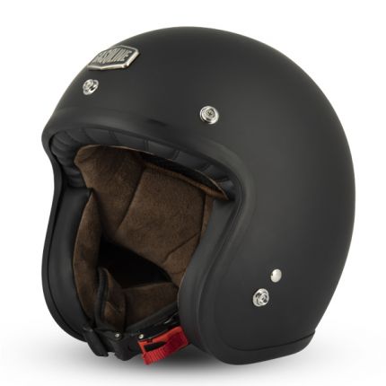 CASCO MOTO JET VINTAGE 3 BOTTONI S250  MAT BLACK