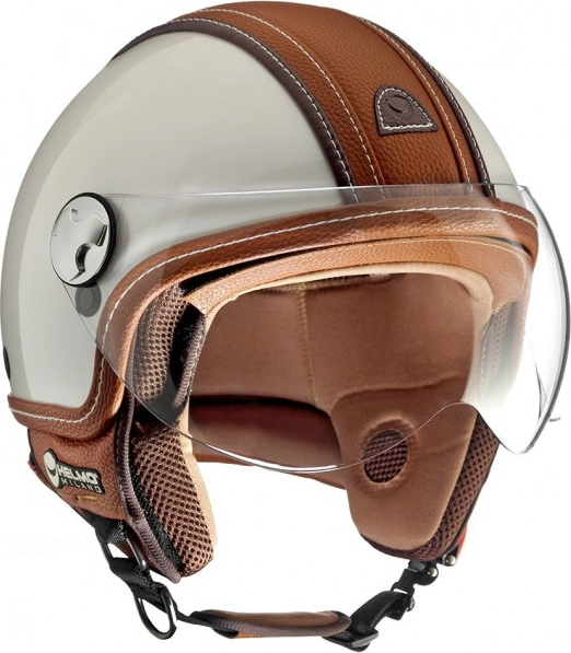 Helmo Milano Demi Jet, casco moto PelleDura, bianco