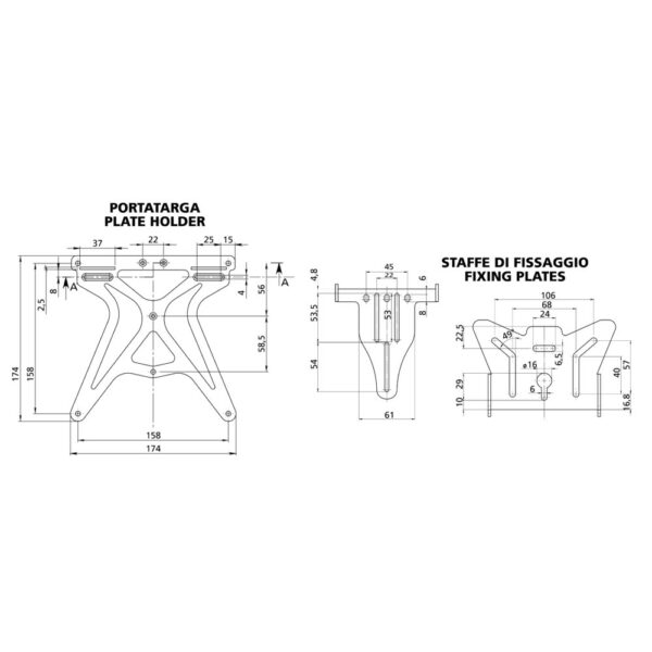Lampa Art 90146 Aero-X, portatarga completamente regolabile