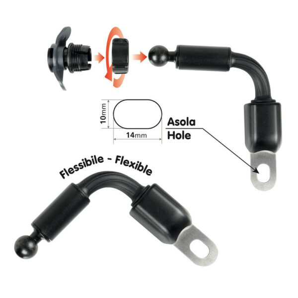 Optiline Art 90439, Arm, supporto a braccio flessibile con attacco ad asola