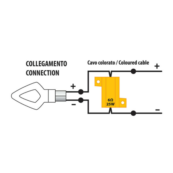 Lampa Art 90469 ,Resistenze pre-cablate con connettori rapidi, 2 pz - 12V - 6 OHM - 25 W