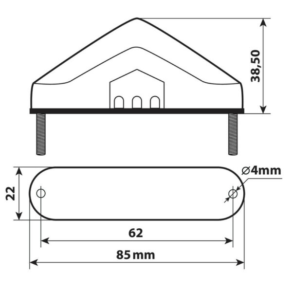 Lampa Art 90484,Nova, fanale posteriore a 9 Led 12V