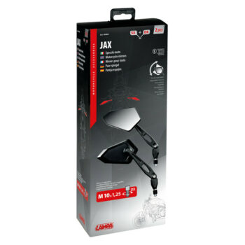 Coppia Specchietti Moto Lampa Modello Jax da 10mm Nero