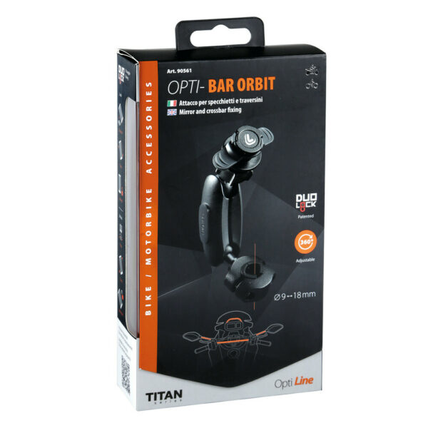 Optiline Art 90561, Titan Bar Orbit, supporto a braccio snodato con attacco per specchietti e traversini