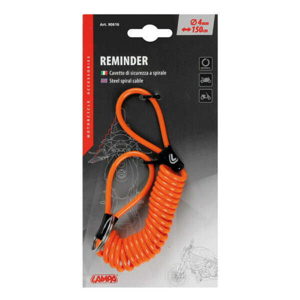 Reminder Cavetto di Sicurezza a Spirale - Arancio Lampa Art 90616,