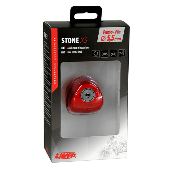 Lampa Art 91562,Stone XS, lucchetto bloccadisco - Perno Ø 5,5 mm - Rosso