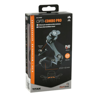 Optiline Art 91595, Titan Combo Pro, supporto con attacco per manubrio ad alta resistenza