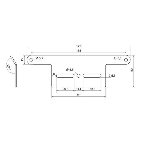 Lampa Art 91640, Supporto per catarifrangente targa - Type 1