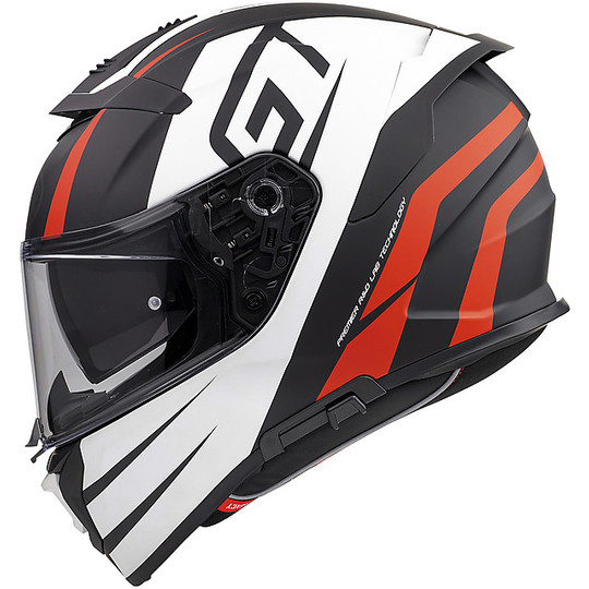 Casco Moto Integrale In Fibra Premier DEVIL GT92 BM Nero Bianco Rosso Opaco
