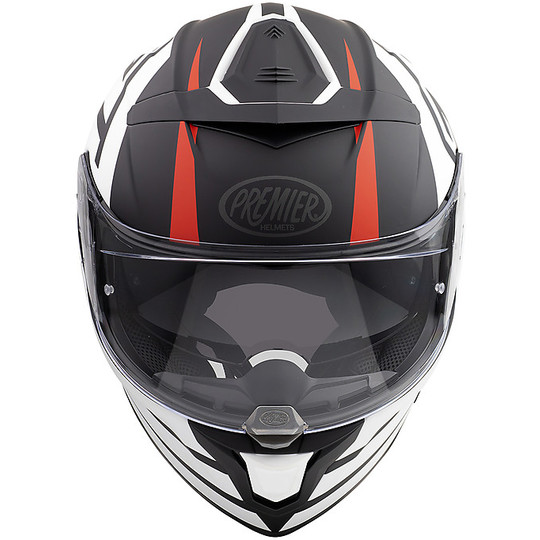 Casco Moto Integrale In Fibra Premier DEVIL GT92 BM Nero Bianco Rosso Opaco