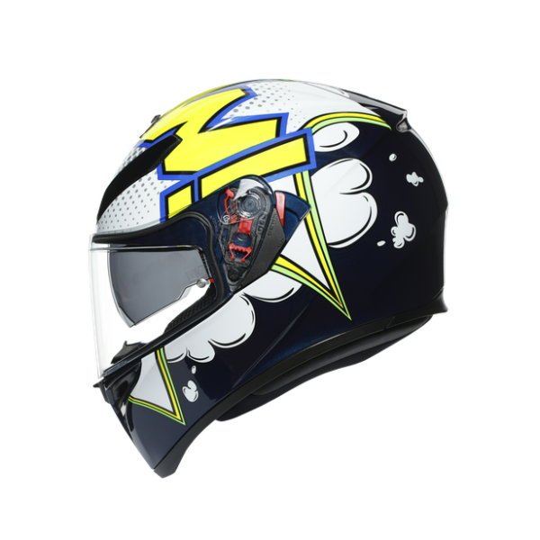 CASCO MOTO AGV K3 SV E2205 MULTI - BUBBLE BLUE/WH/YELLOW FLUO