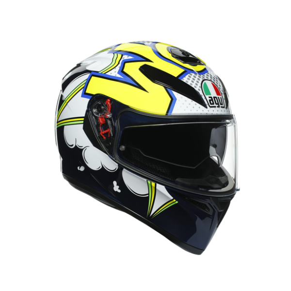CASCO MOTO AGV K3 SV E2205 MULTI - BUBBLE BLUE/WH/YELLOW FLUO
