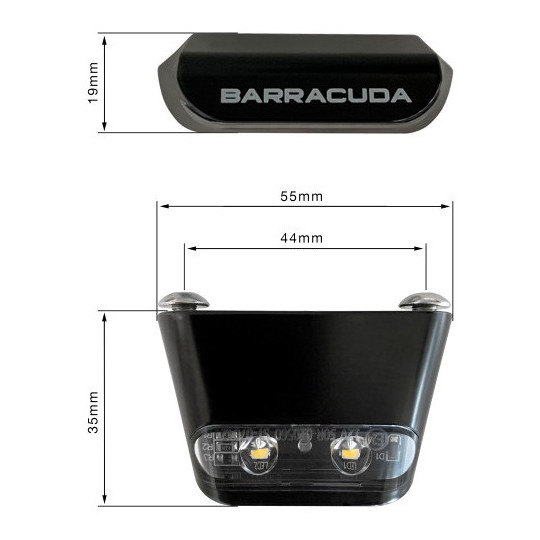 Luce Targa Moto Universale a LED Barracuda N1002 Certificata TU
