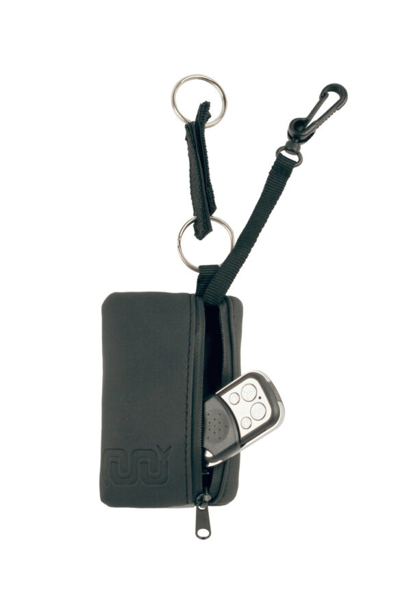 Porta telecomando e chiavi con gancio interno di sicurezza e strap per chiavi
