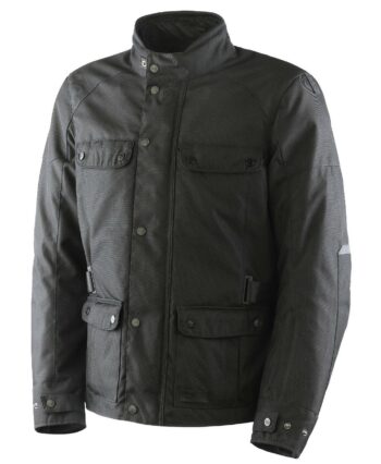 Giacca MOTO Tessuto OJ J225 MUST Nero Impermeabile Imbottitura Termica Removibile CLASS AA