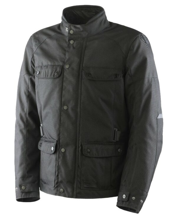 Giacca MOTO Tessuto OJ J225 MUST Nero Impermeabile Imbottitura Termica Removibile CLASS AA