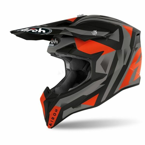 CASCO MOTOCROSS AIROH WRAAP SEQUEL ARANCIO OPACO