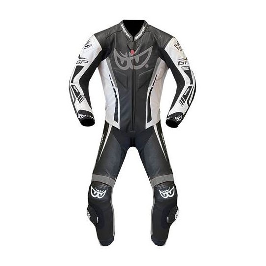 Tuta Moto BERIK In Pelle  GP 2.0, Intera, Bianco Grigio Nero, Ls1-181327-BK