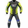 TUTA MOTO BERIK INTERA PELLE MONZA 2, 2.0 LS1-181327-BK NERO-BLU-GIALLO FLUO
