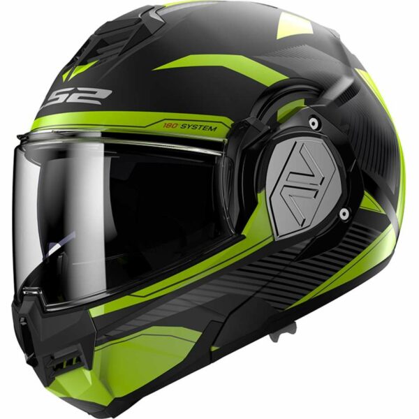 CASCO MODULARE P/J LS2 FF906 ADVANT REVO NERO OPACO GIALLO FLUO