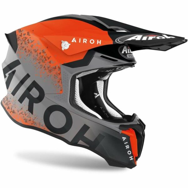 Casco Moto Cross Enduro Airoh TWIST 2.0 Bit Arancio Opaco