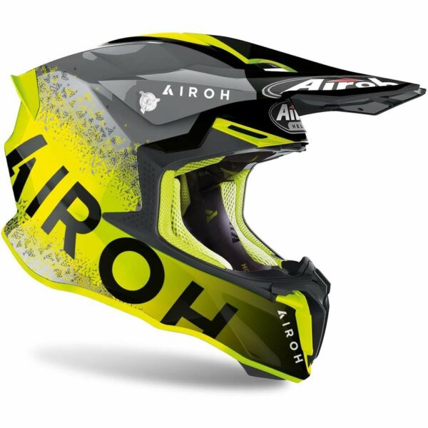 Casco Moto Cross Enduro Airoh TWIST 2.0 Bit Giallo Lucido