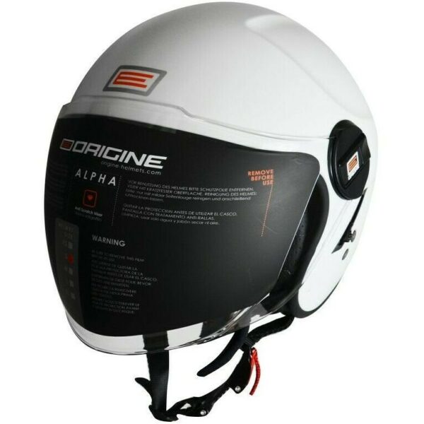 Casco Moto Demi-Jet Doppia Visiera Origine ALPHA Bianco Lucido