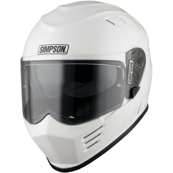 Casco Moto Simpson Venom  Bianco Lucido Doppia Visiera