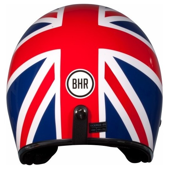 Casco Moto Jet Custom BHR 711 Inghilterra Tre Bottoni