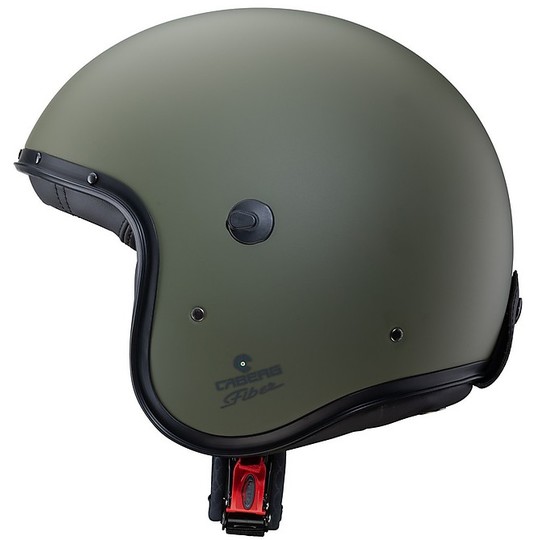 Casco Moto Jet Custom Caberg fibre tricomposite. FREERIDE Verde Militare Opaco