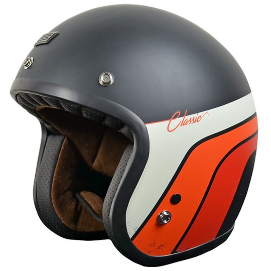 Casco Moto Jet Custom Origine PRIMO CLASSIC VINTAGE Nero Opaco