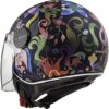 Casco Moto Jet LS2 OF558 SPHERE LUX Bloom Nero Rosa + Visiera Scura