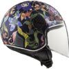 Casco Moto Jet LS2 OF558 SPHERE LUX Bloom Nero Rosa + Visiera Scura