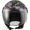 Casco Moto Jet LS2 OF558 SPHERE LUX Bloom Nero Rosa + Visiera Scura