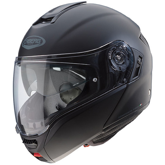 Casco Moto Modulare Caberg LEVO Fibre Composite, Nero Opaco