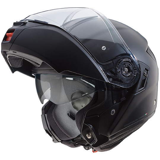 Casco Moto Modulare Caberg LEVO Fibre Composite, Nero Opaco