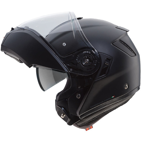 Casco Moto Modulare Caberg LEVO Fibre Composite, Nero Opaco