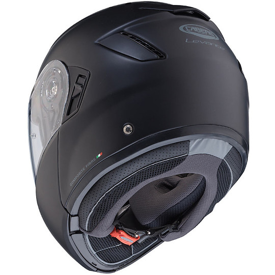 Casco Moto Modulare Caberg LEVO Fibre Composite, Nero Opaco