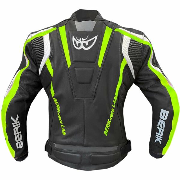 GIUBBOTTO MOTO BERIK IN PELLE NERO GIALLO (LJ 171320)