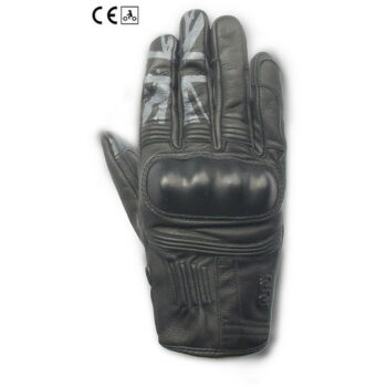 Guanti Moto In Pelle Certificati Oj Atmosfere G196 UK Nero