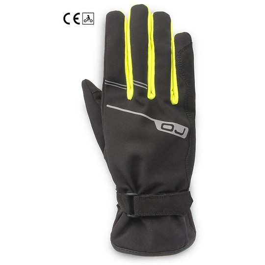 Guanti Moto In Tessuto Impermeabili Certificati Oj Atmosfere G204 WIRE Nero Giallo Fluo