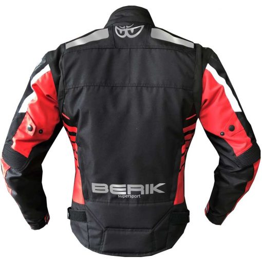Giubbotto Moto Tecnico Berik 2.0 UOMO NJ-193329  WP Nero  Rosso Bianco