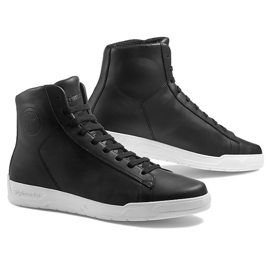 Scarpe Sneaker PELLE Moto  Stylmartin CORE WP Nero Bianco