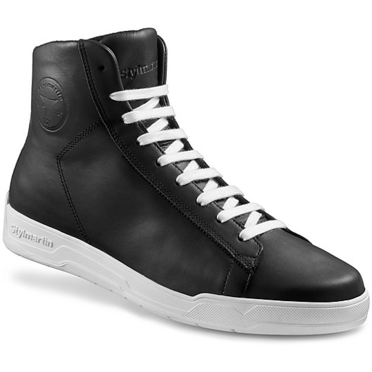 Scarpe Sneaker PELLE Moto  Stylmartin CORE WP Nero Bianco
