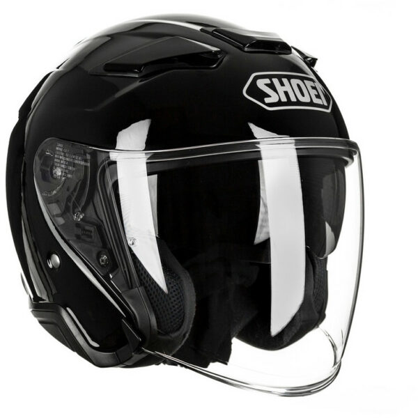 CASCO MOTO JET SHOEI J-CRUISE 2 NERO LUCIDO