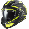 Casco LS2 FF900 VALIANT II REVO con mentoniera ribaltabile Nero opaco Giallo fluo