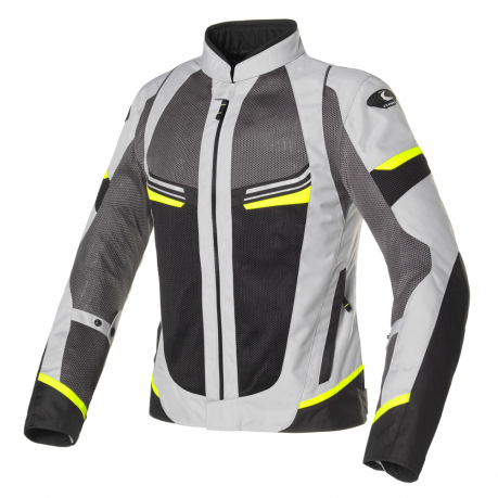 GIACCA MOTO ESTIVO CLOVER UOMO AIRJET-5  MESH GRIGIO NERO GIALLO
