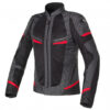 Giacca Moto Donna Clover Airjet 5 Grigio Scuro Nero Rosso