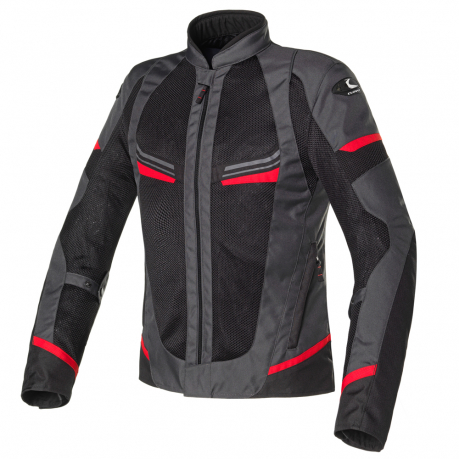 Giacca Moto Donna Clover Airjet 5 Grigio Scuro Nero Rosso