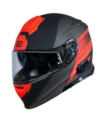 CASCO MODULARE ORIGINE DELTA BLUETOOTH INTEGRATO ROW FLUO RED TITANIUM MATT